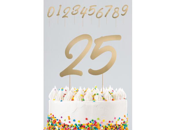 Nummer på pinne 0-9 - Gull